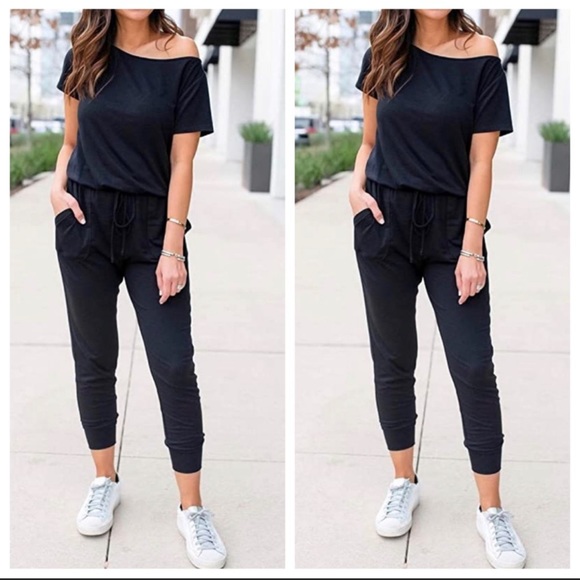 ✨LAST ONE✨ on/off the shoulder drawstring jumpsuit - Picture 5 of 7